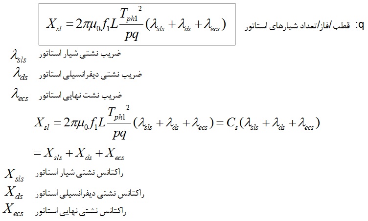 محاسبه اندوکتانس نشتی استاتور