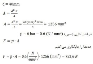 محاسبه نیروی رفت سیلندر