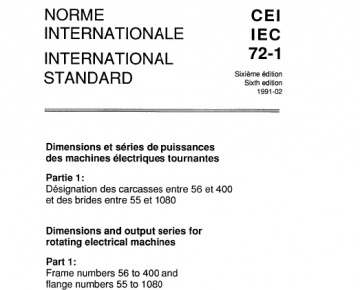 استاندارد ابعاد و توان خروجی موتورهای الکتریکی IEC60072-1