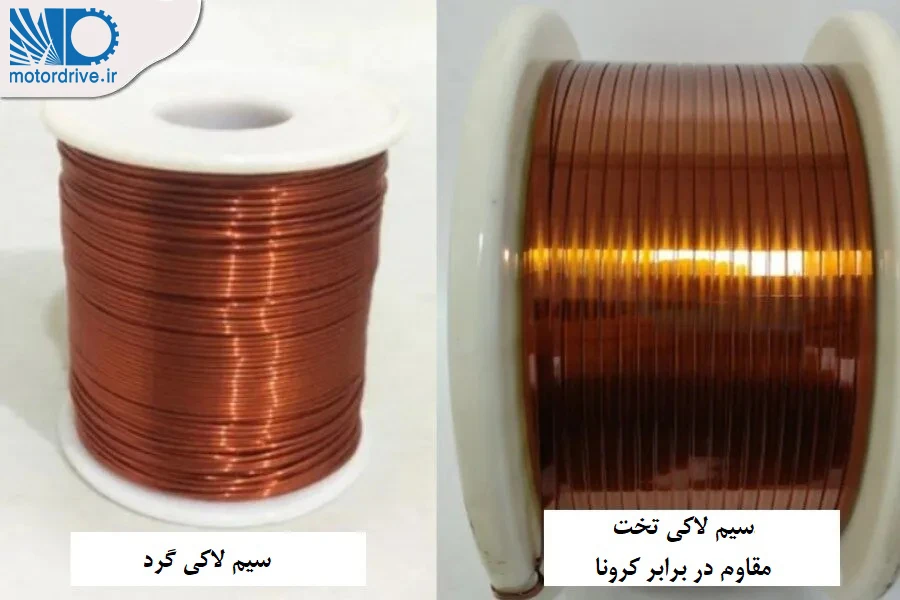 عایق سیم پیچی سیم لاکی گرد و تخت مورد استفاده در الکتروموتورها